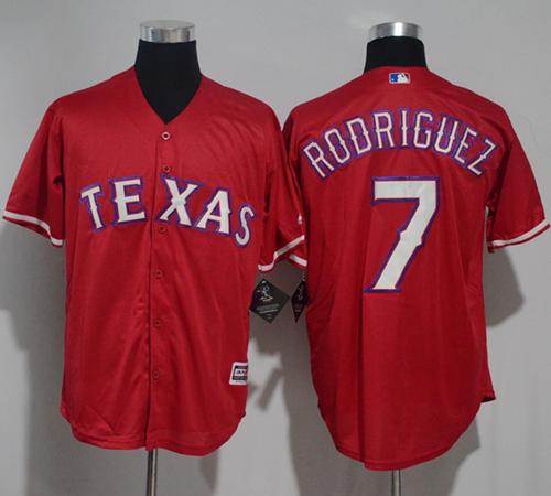 Rangers #7 Ivan Rodriguez Red New Cool Base Stitched MLB Jersey - Click Image to Close